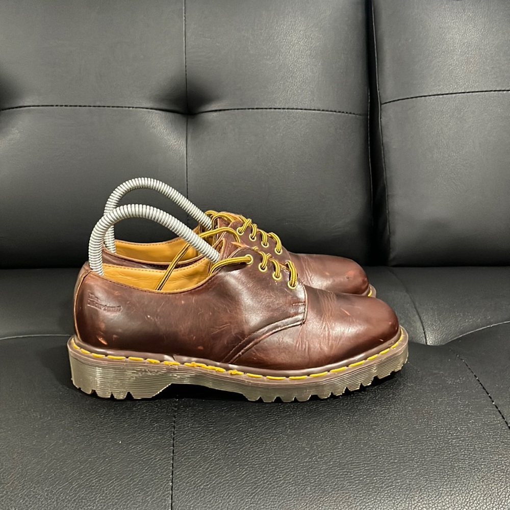 Dr. Martens Vintage Burgundy Oxfords Leather Shoes AW004 3 Eye Lace up  US 5